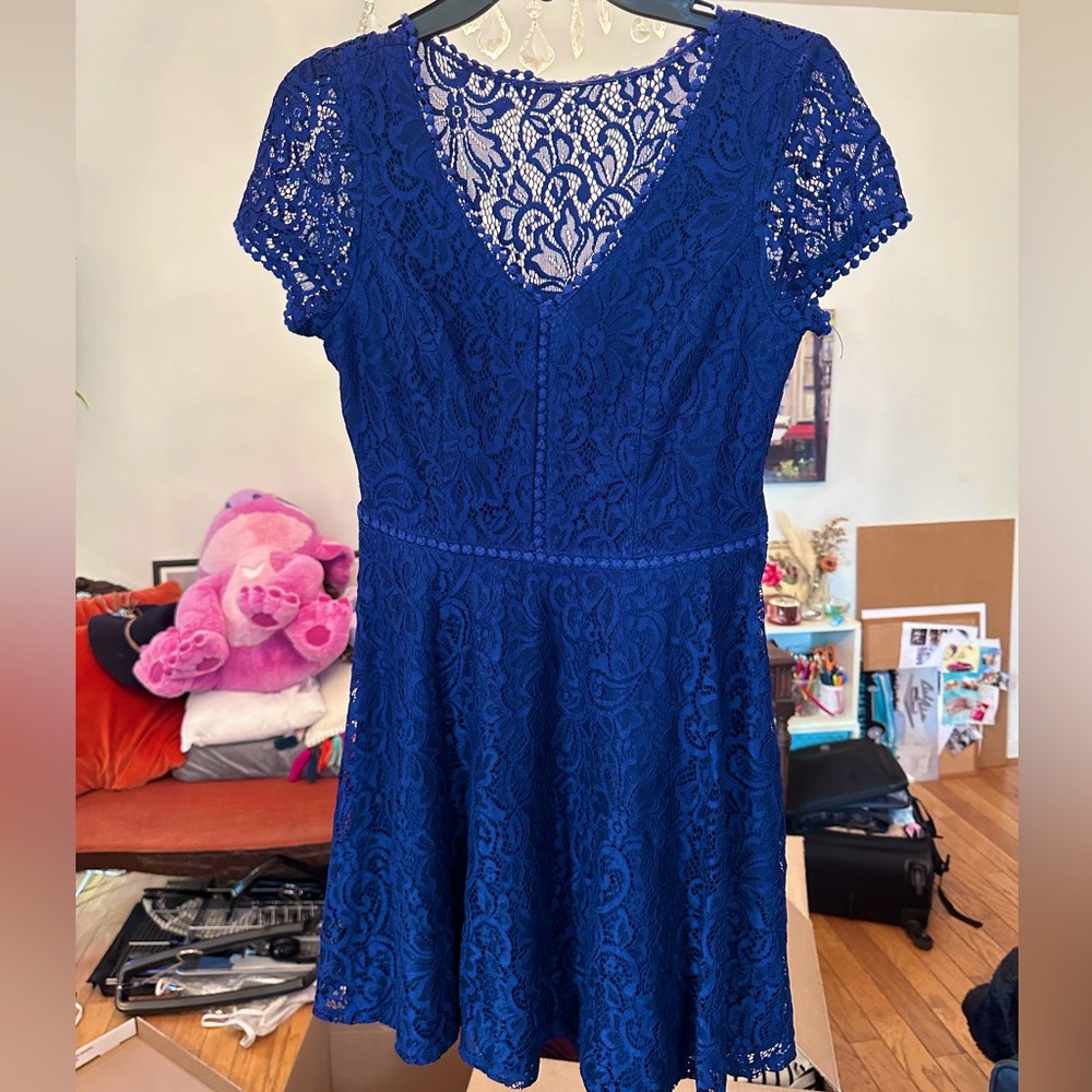 Blue lace dress from I.N. San Francisco